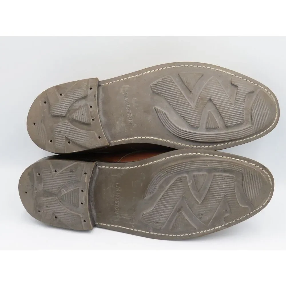 vintage J.M. Weston Brown Split Toe Derby Mens 9D French Leather Old Money